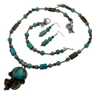 Handmade Jewelry Set - Mermaid with Serpent - Amazonite, Labradorite, Turquoise